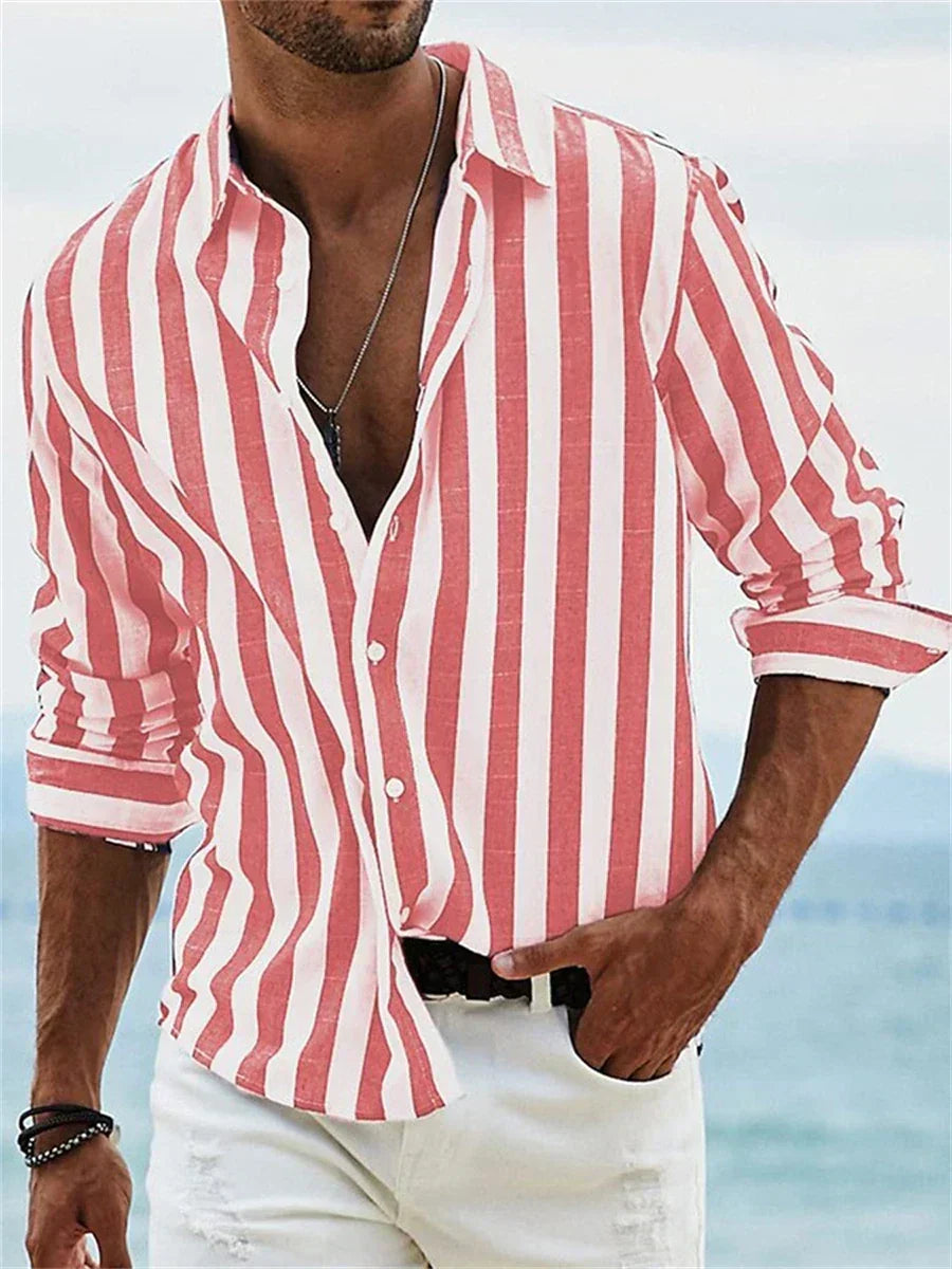 Striped Relaxed-Fit Casual Shirt for Men