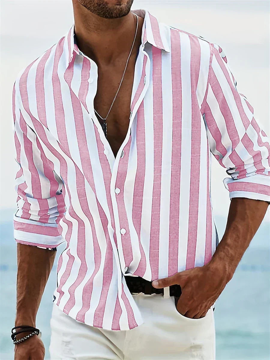 Striped Relaxed-Fit Casual Shirt for Men