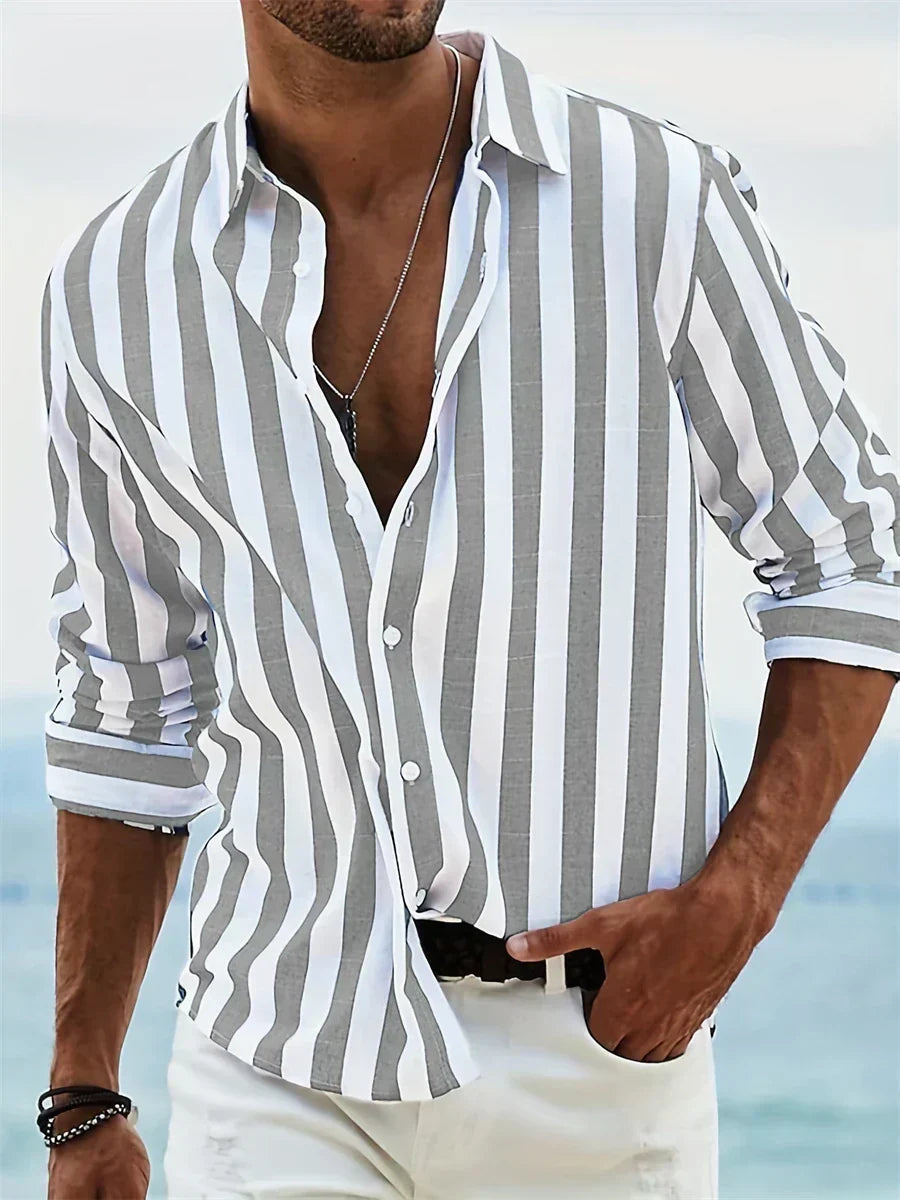 Striped Relaxed-Fit Casual Shirt for Men