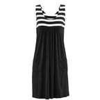 Striped Sleeveless Loose Midi Sundress for Women