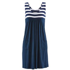Striped Sleeveless Loose Midi Sundress for Women