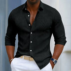 Textured Long-Sleeve Shirt for Men