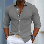 Textured Long-Sleeve Shirt for Men