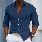 Textured Long-Sleeve Shirt for Men