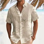 Tropical Print Short-Sleeve Shirt for Men