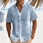 Tropical Print Short-Sleeve Shirt for Men
