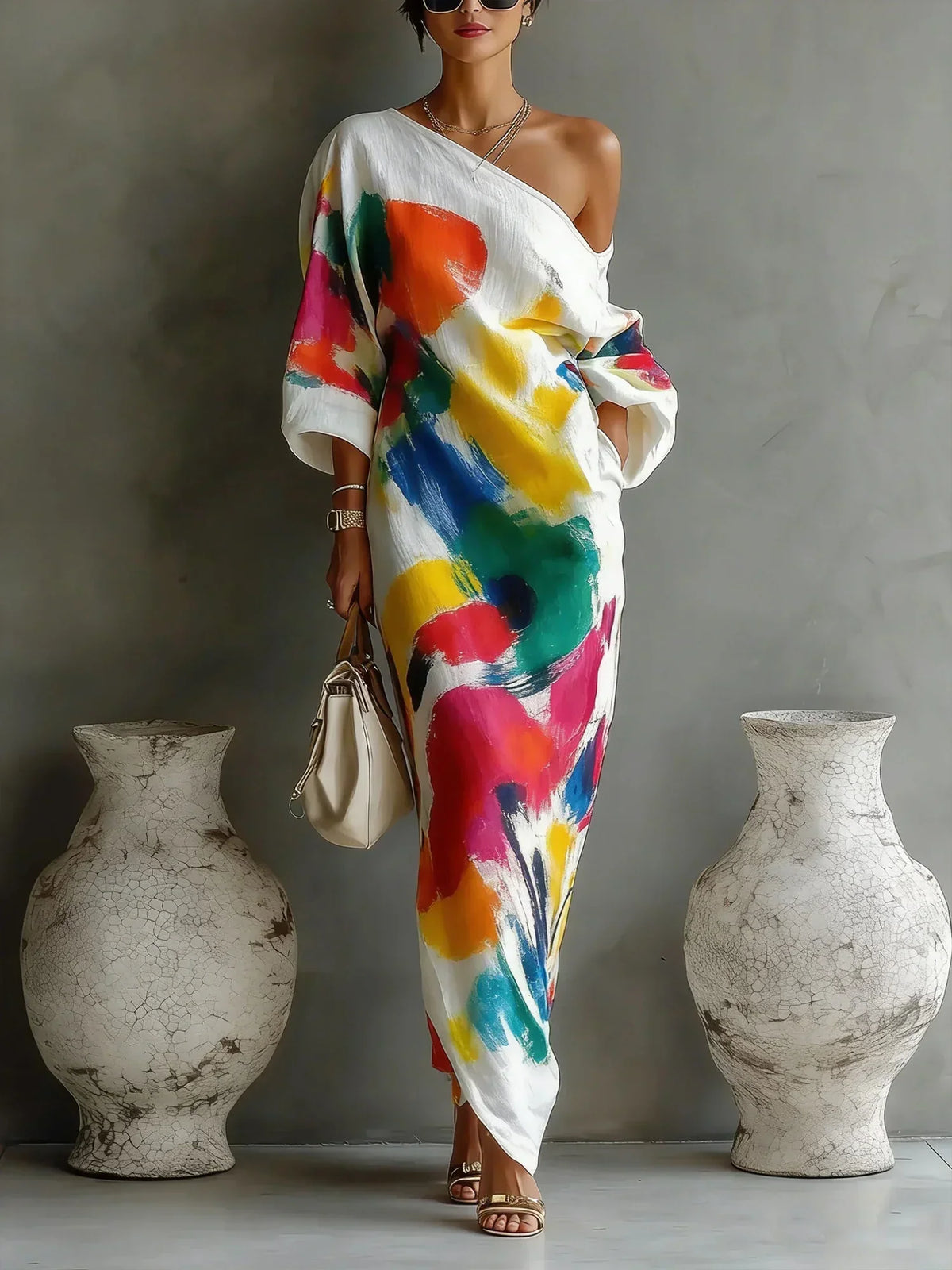 Women's Artistic Abstract Maxi Dress