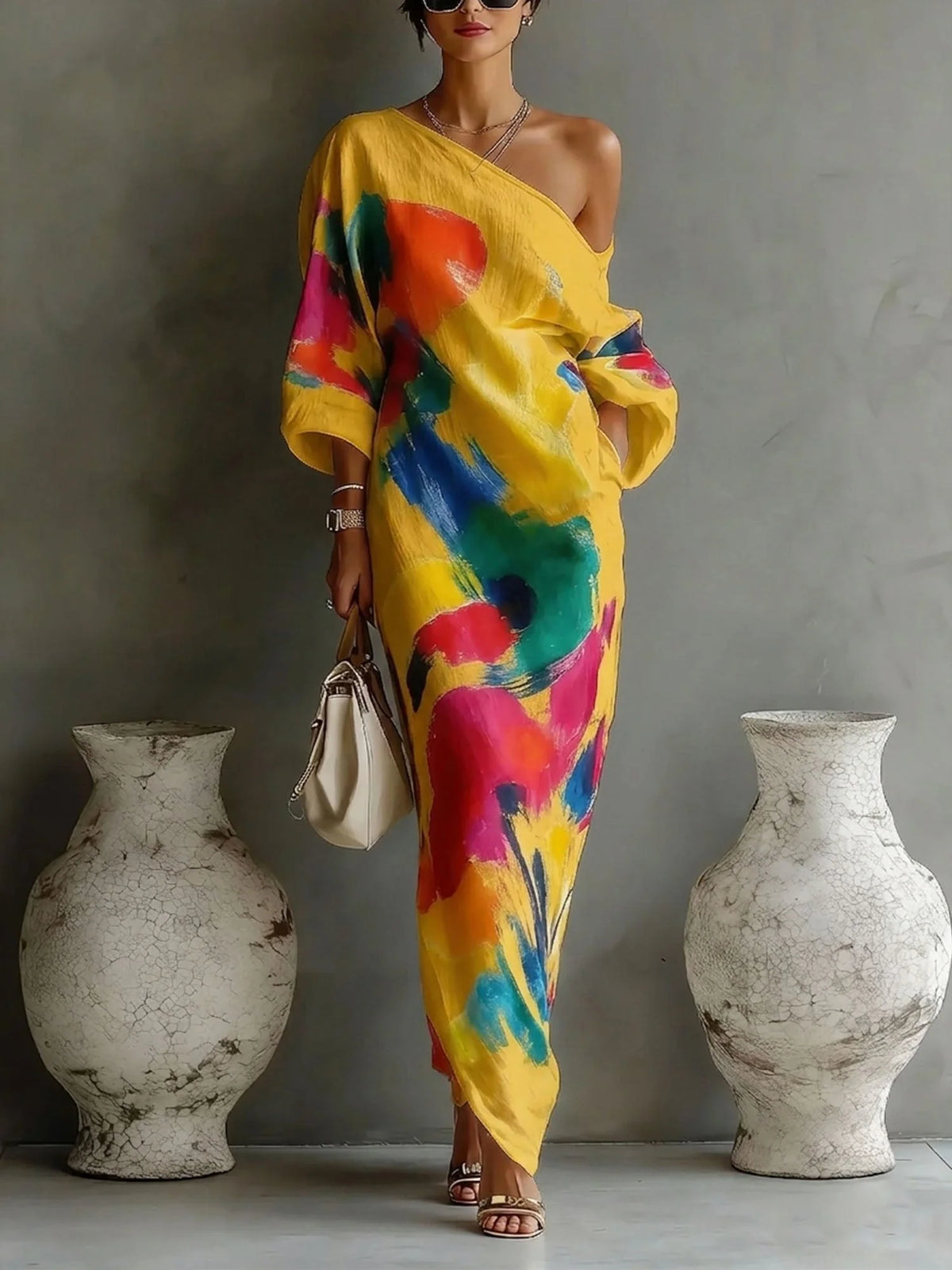Women's Artistic Abstract Maxi Dress
