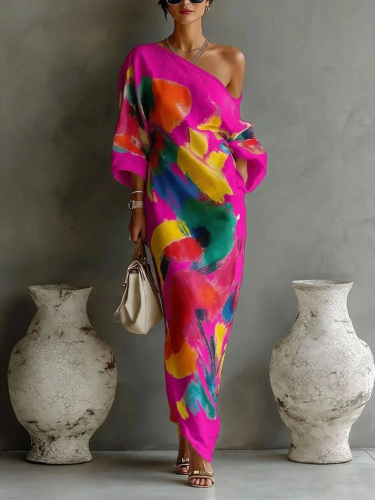 Women's Artistic Abstract Maxi Dress