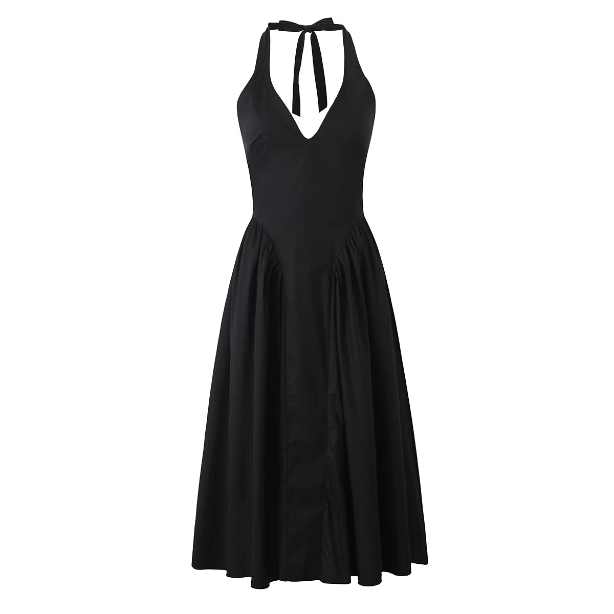 Women's Backless Halter Midi Dress