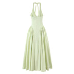 Women's Backless Halter Midi Dress