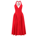 Women's Backless Halter Midi Dress