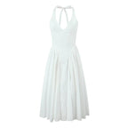 Women's Backless Halter Midi Dress