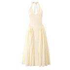 Women's Backless Halter Midi Dress