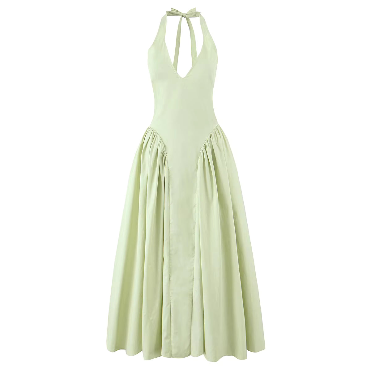 Women's Backless Halter Midi Dress