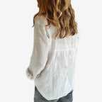 Women's Button-Front Roll-Tab Sleeve Blouse
