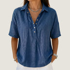 Women's Casual Collared Button-Up Shirt