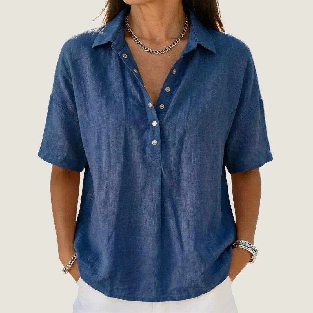 Women's Casual Collared Button-Up Shirt