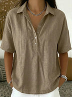 Women's Casual Collared Button-Up Shirt