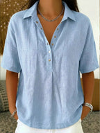 Women's Casual Collared Button-Up Shirt