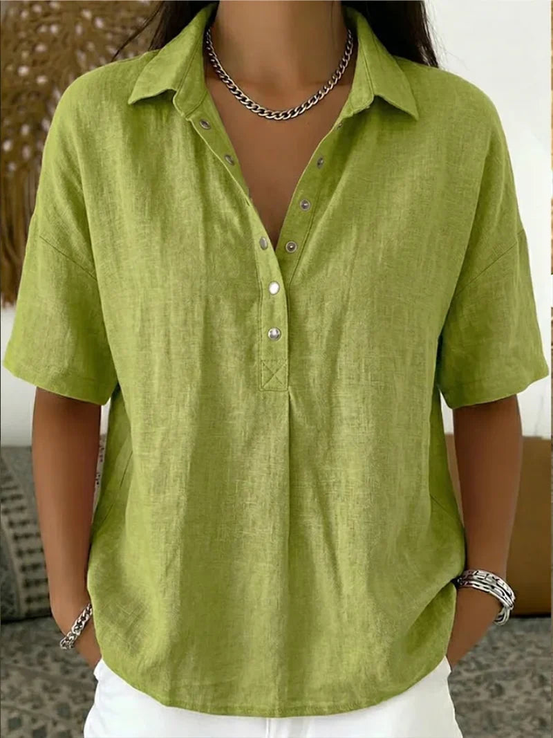 Women's Casual Collared Button-Up Shirt