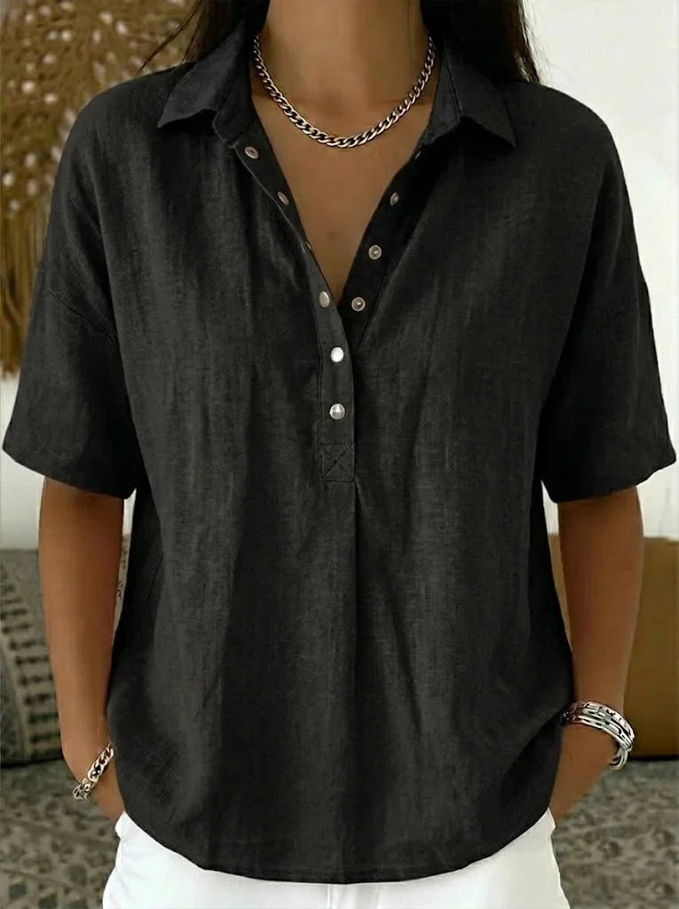 Women's Casual Collared Button-Up Shirt