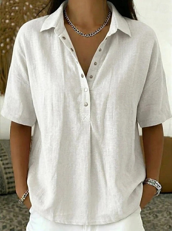Women's Casual Collared Button-Up Shirt
