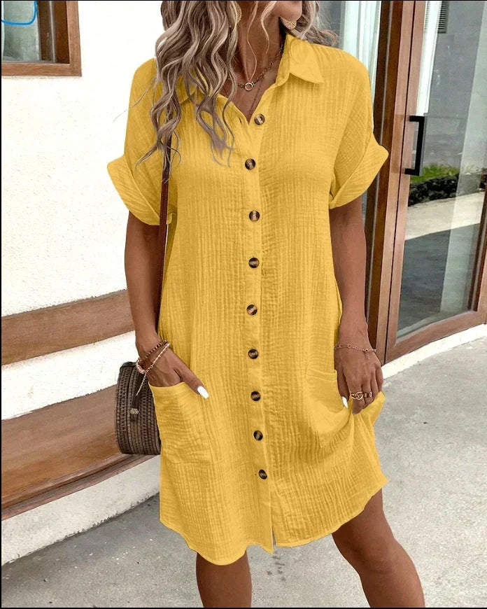 Women's Casual Lightweight Collared Polo Dress
