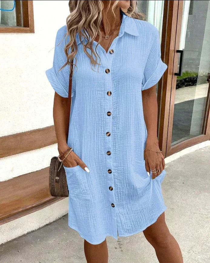 Women's Casual Lightweight Collared Polo Dress