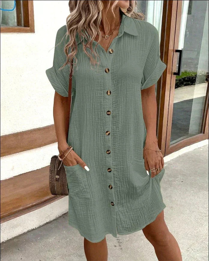 Women's Casual Lightweight Collared Polo Dress
