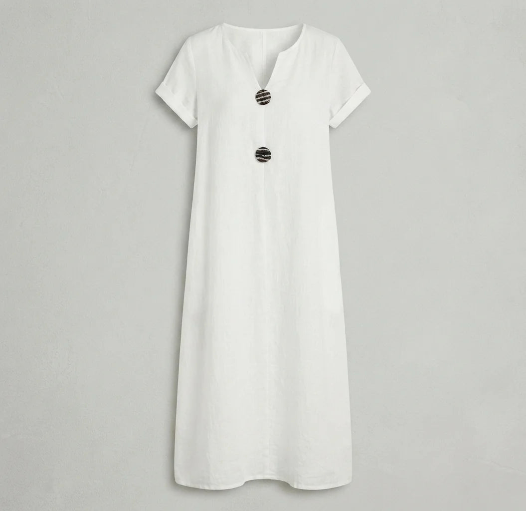 Women's Casual Linen Look Midi Dress
