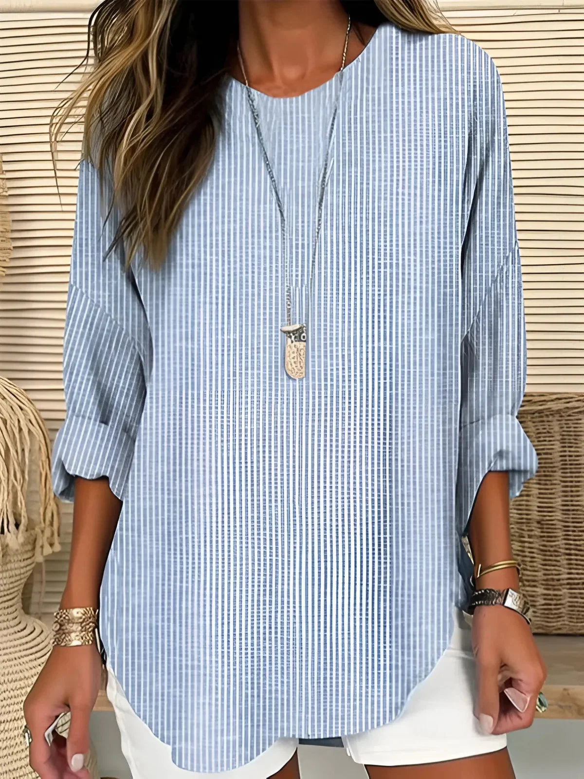 Women's Chic Striped Silhouette Blouse