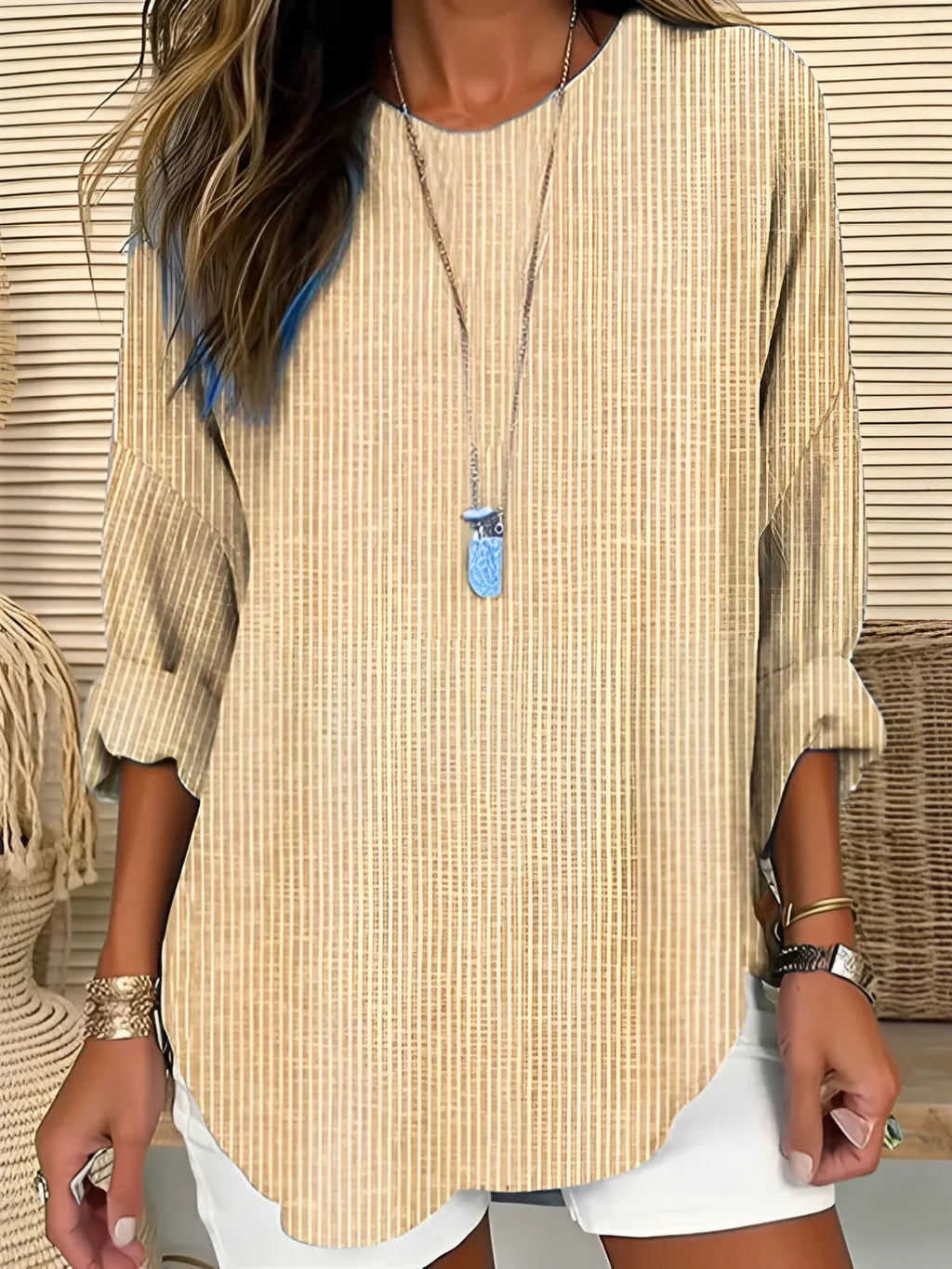 Women's Chic Striped Silhouette Blouse