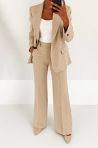 Women's Chic Two-Piece Blazer and Trouser Set