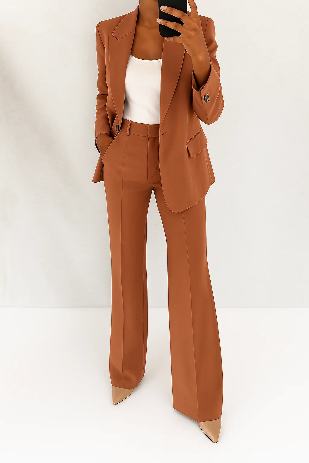 Women's Chic Two-Piece Blazer and Trouser Set