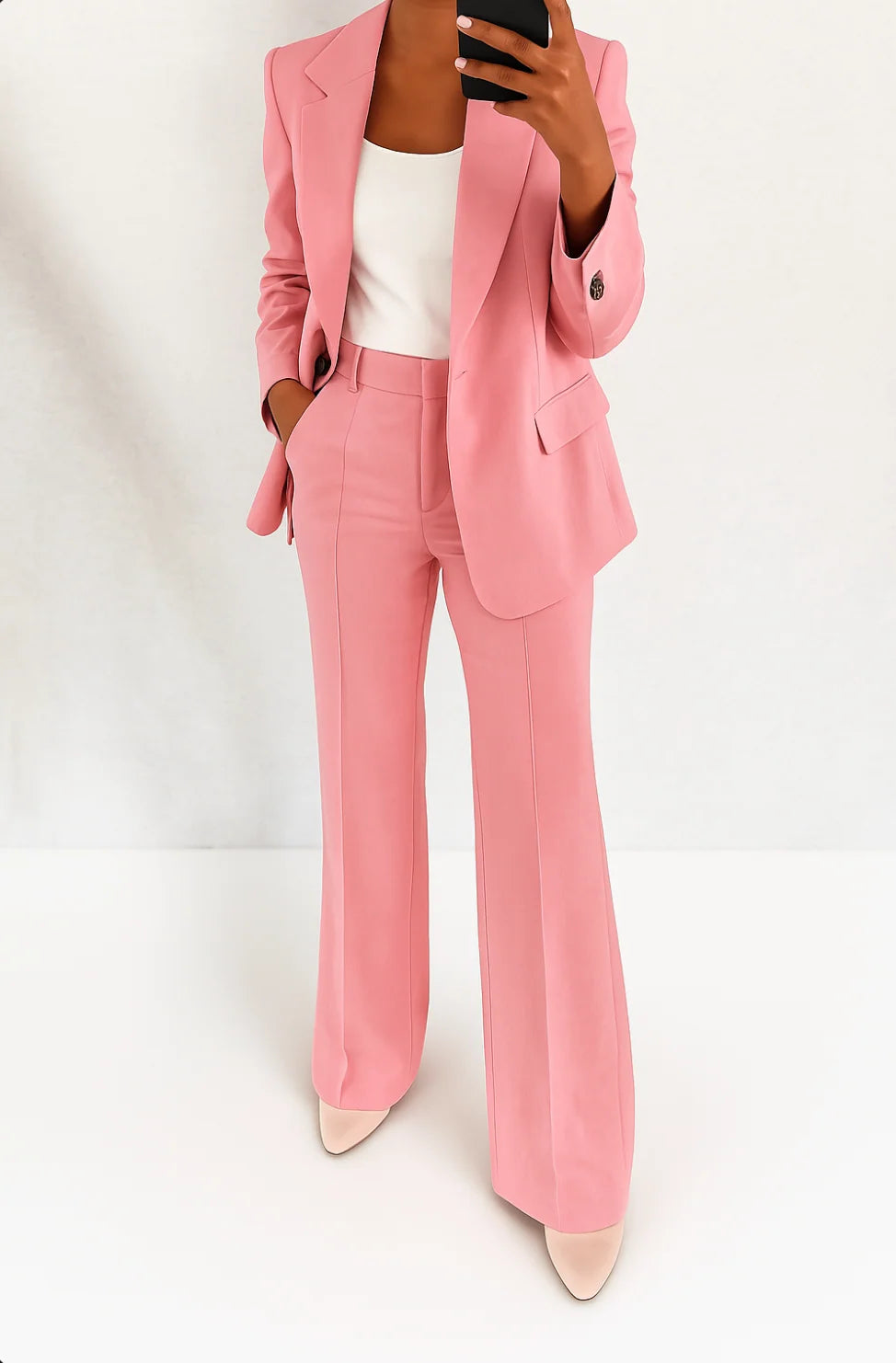Women's Chic Two-Piece Blazer and Trouser Set
