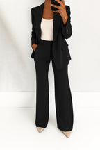 Women's Chic Two-Piece Blazer and Trouser Set