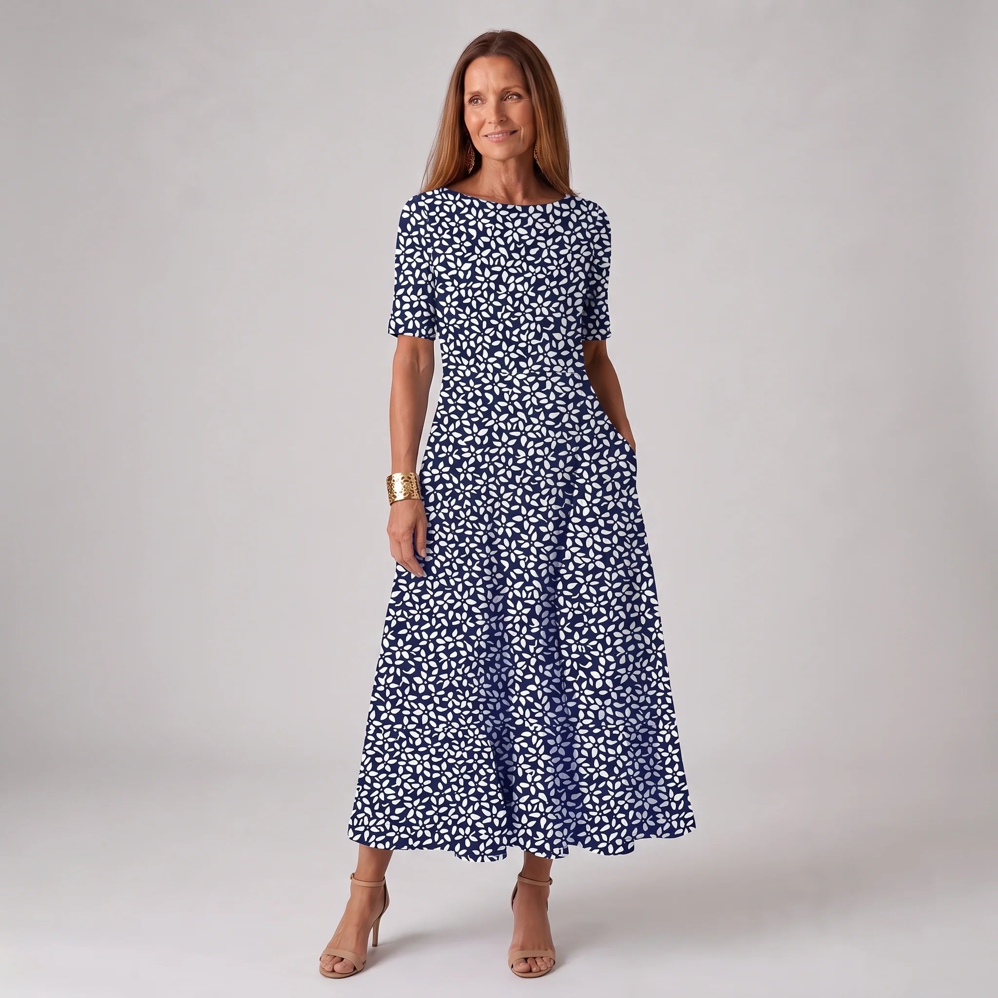 Women's Coastal Bloom Floral Midi Dress
