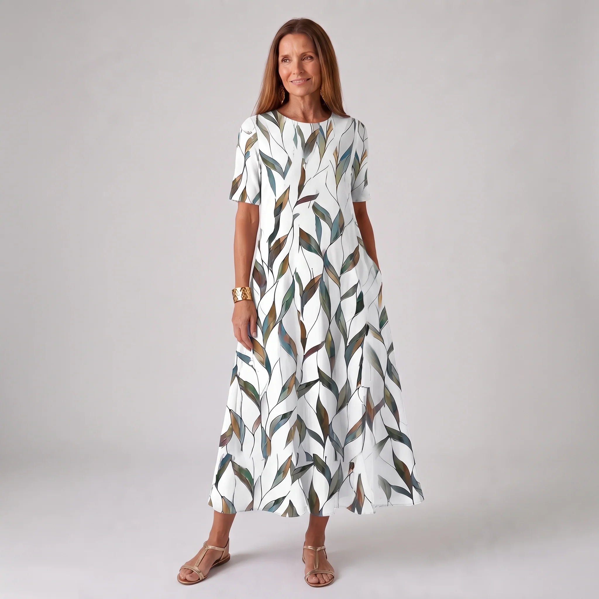 Women's Coastal Bloom Floral Midi Dress