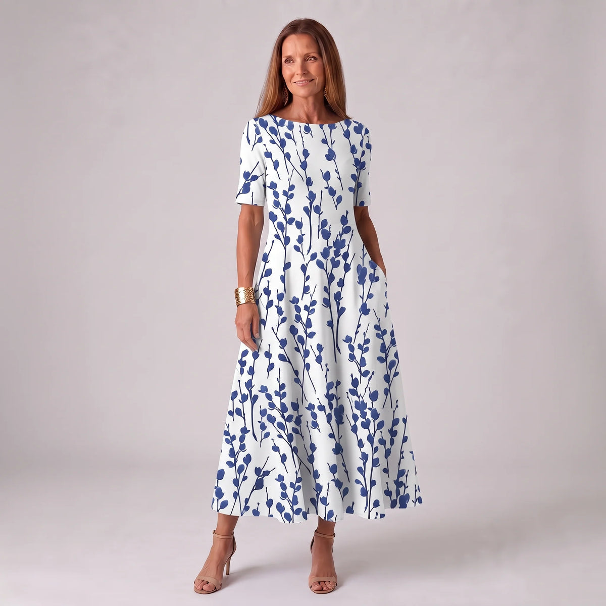 Women's Coastal Bloom Floral Midi Dress
