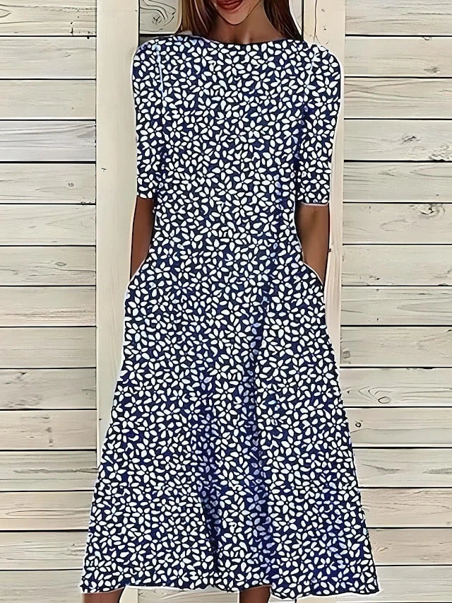 Women's Coastal Bloom Floral Midi Dress