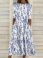 Women's Coastal Bloom Floral Midi Dress