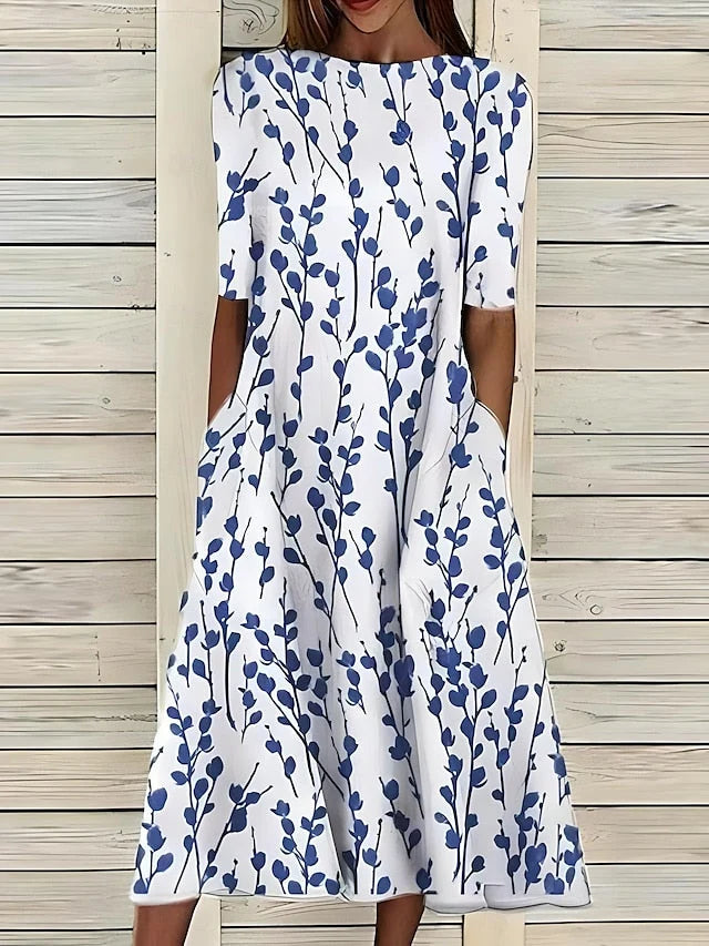Women's Coastal Bloom Floral Midi Dress
