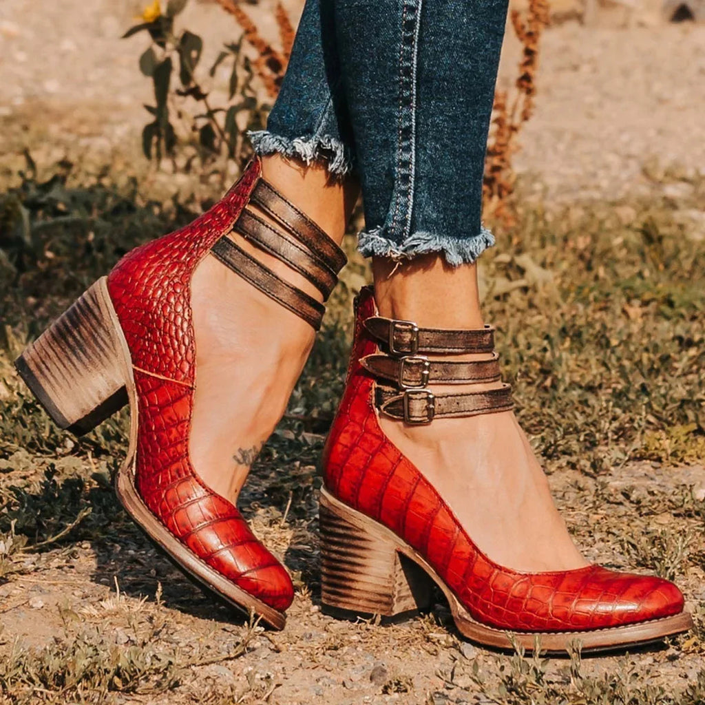 Women's Comfortable Classic Strap Heels