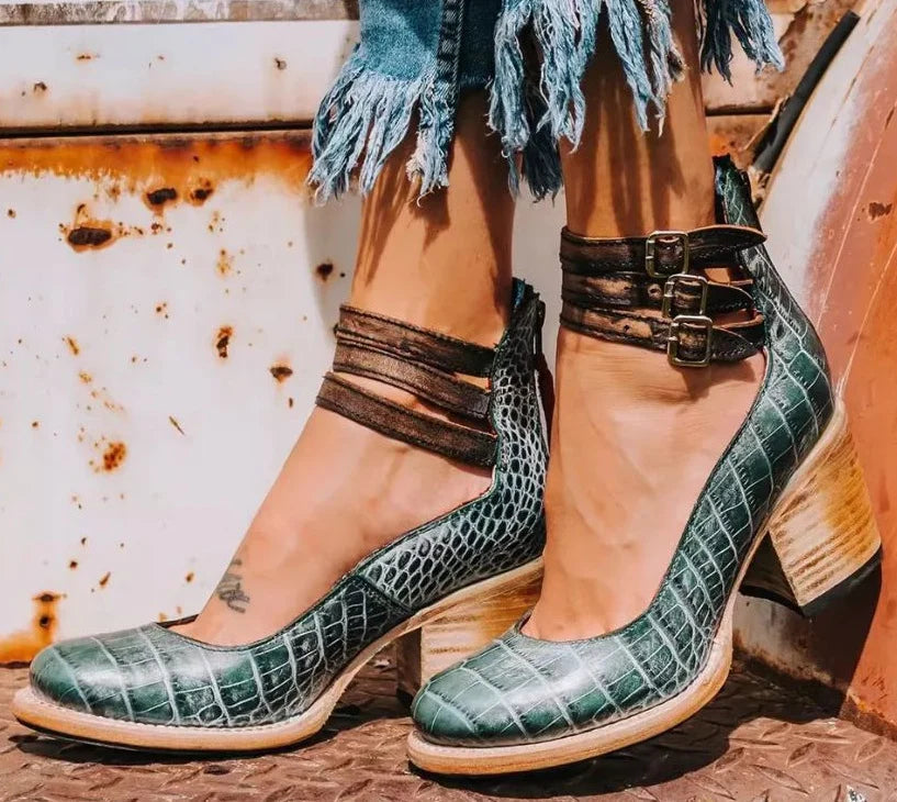Women's Comfortable Classic Strap Heels