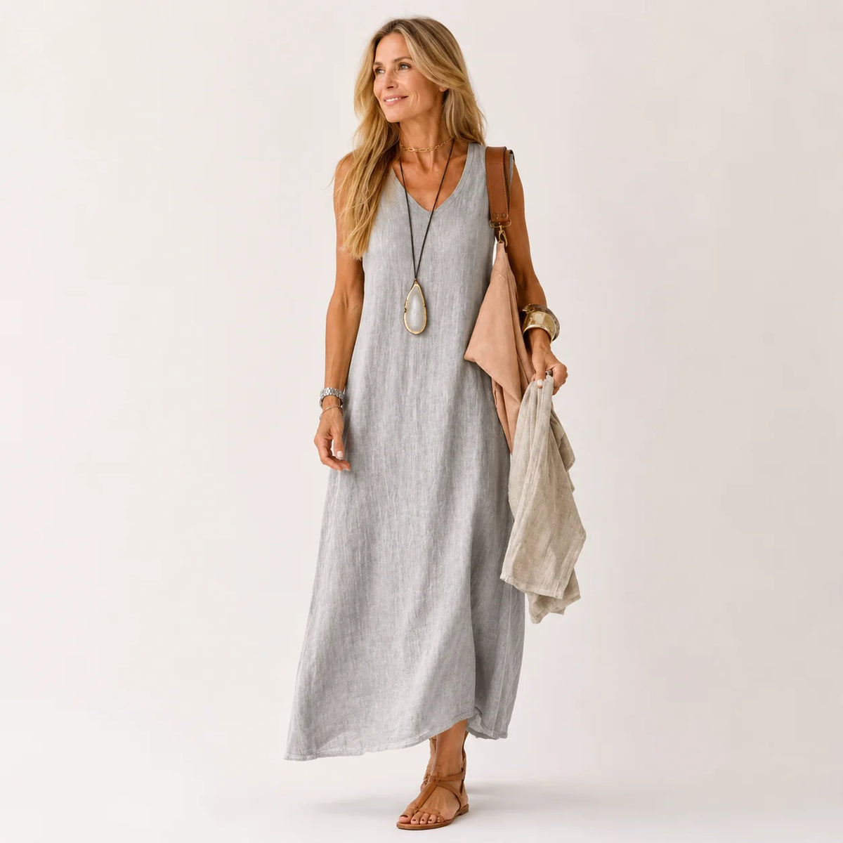 Women's Cotton-Linen Maxi Dress