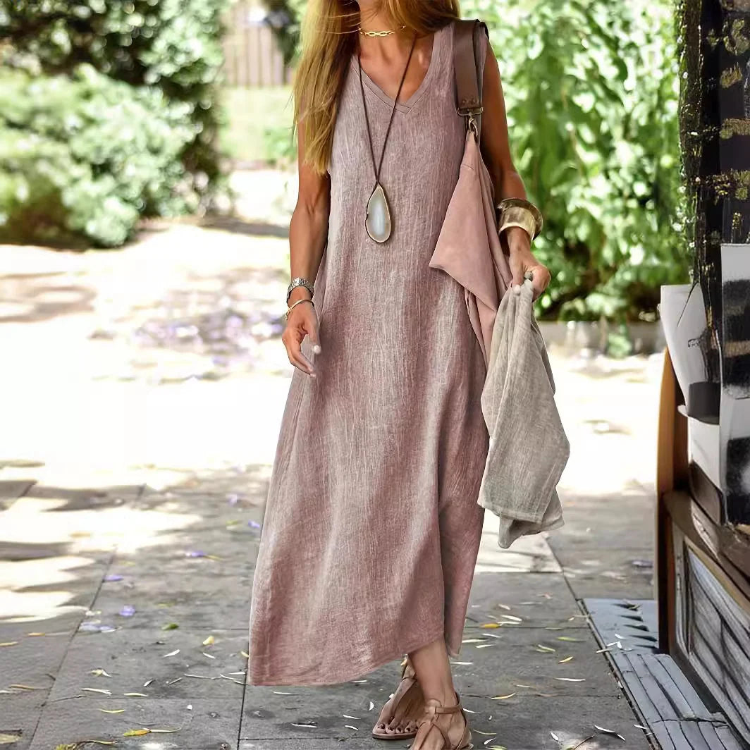 Women's Cotton-Linen Maxi Dress