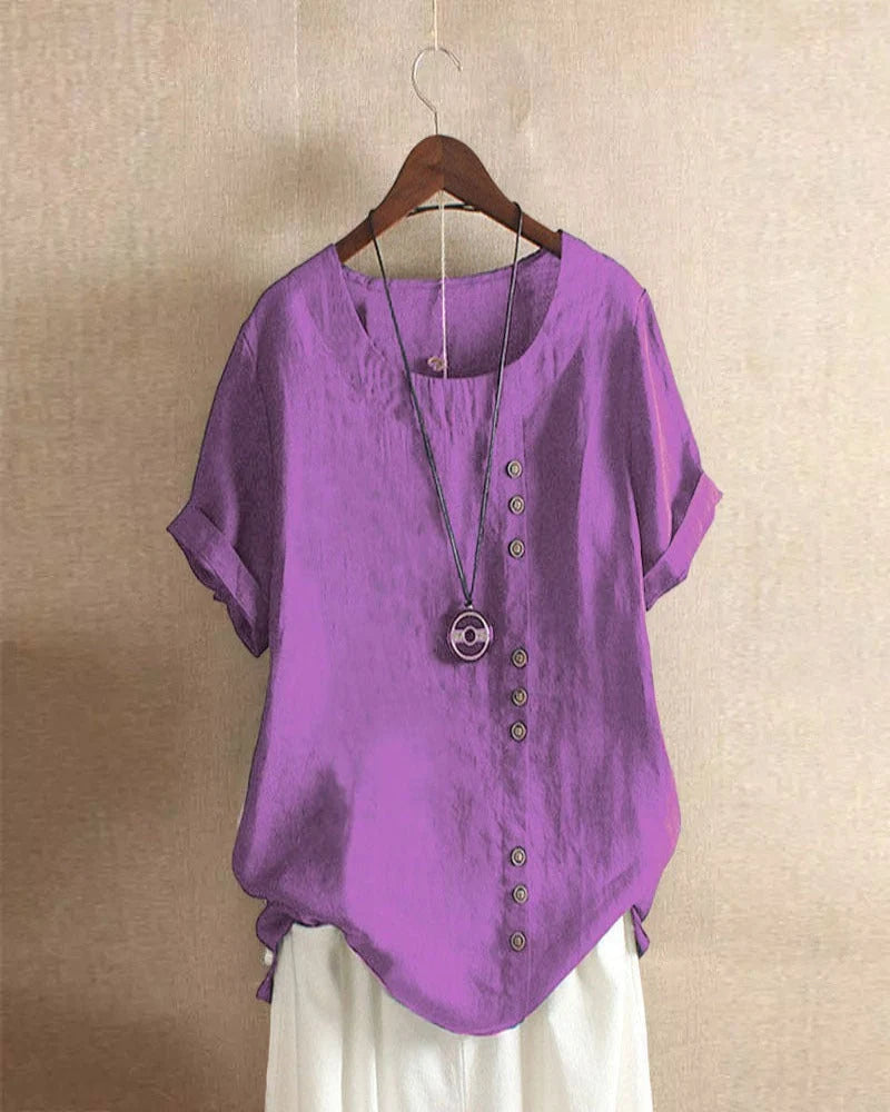 Women's Effortless Button Detail Summer Blouse