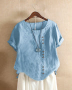 Women's Effortless Button Detail Summer Blouse