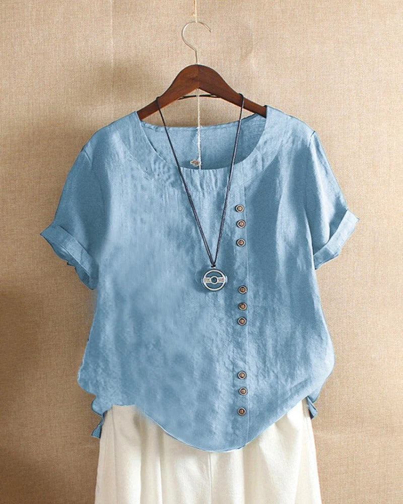 Women's Effortless Button Detail Summer Blouse